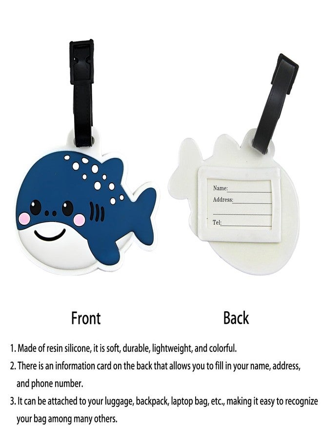 ANINIUCN Luggage Tags for Suitcases - Cute Whale Shark Bag Tag, Durable Silicone ID Label with Privacy Card, Travel Accessories for Kids and Adults, Backpack & Baggage Identifier (Whale Shark) - Image 3